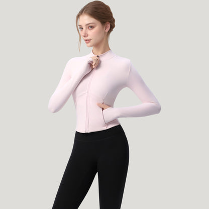 Anna-Kaci Active Women's Long Sleeve Full Zip Athletic Jacket with Thumbholes and Fitted Silhouette