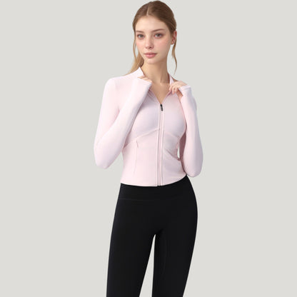 Anna-Kaci Active Women's Long Sleeve Full Zip Athletic Jacket with Thumbholes and Fitted Silhouette