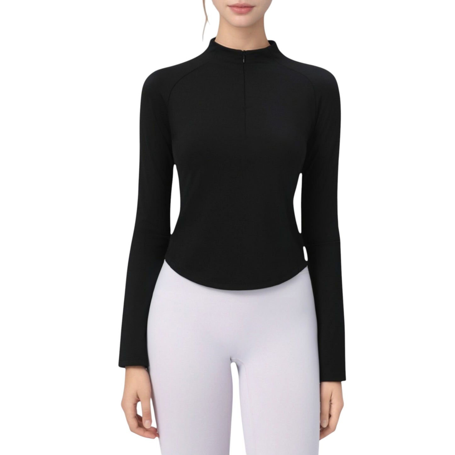 Anna-Kaci Active Women's Long Sleeve Active Top with Half Zip Front and Slim Fit Design