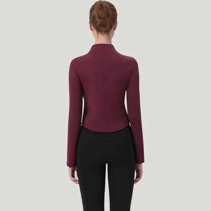 Anna-Kaci Active Women's Long Sleeve Active Top with Half Zip Front and Slim Fit Design