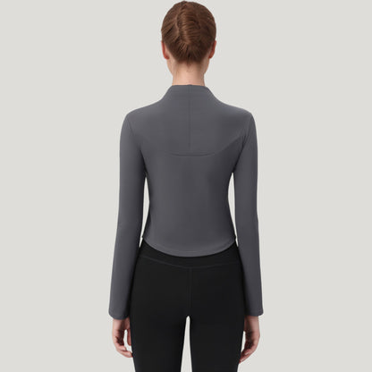 Anna-Kaci Active Women's Long Sleeve Active Top with Half Zip Front and Slim Fit Design