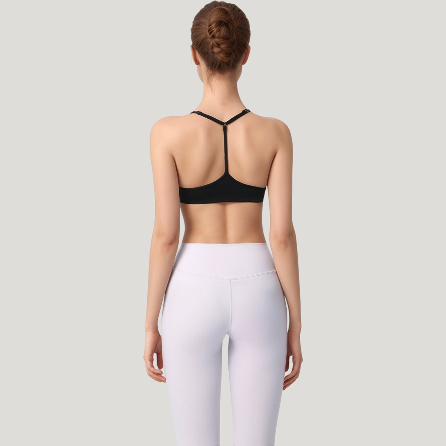 Anna-Kaci Active Women's Scoop Neck Sports Bra with Thin Adjustable Straps and Smooth Seamless Design