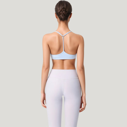 Anna-Kaci Active Women's Scoop Neck Sports Bra with Thin Adjustable Straps and Smooth Seamless Design