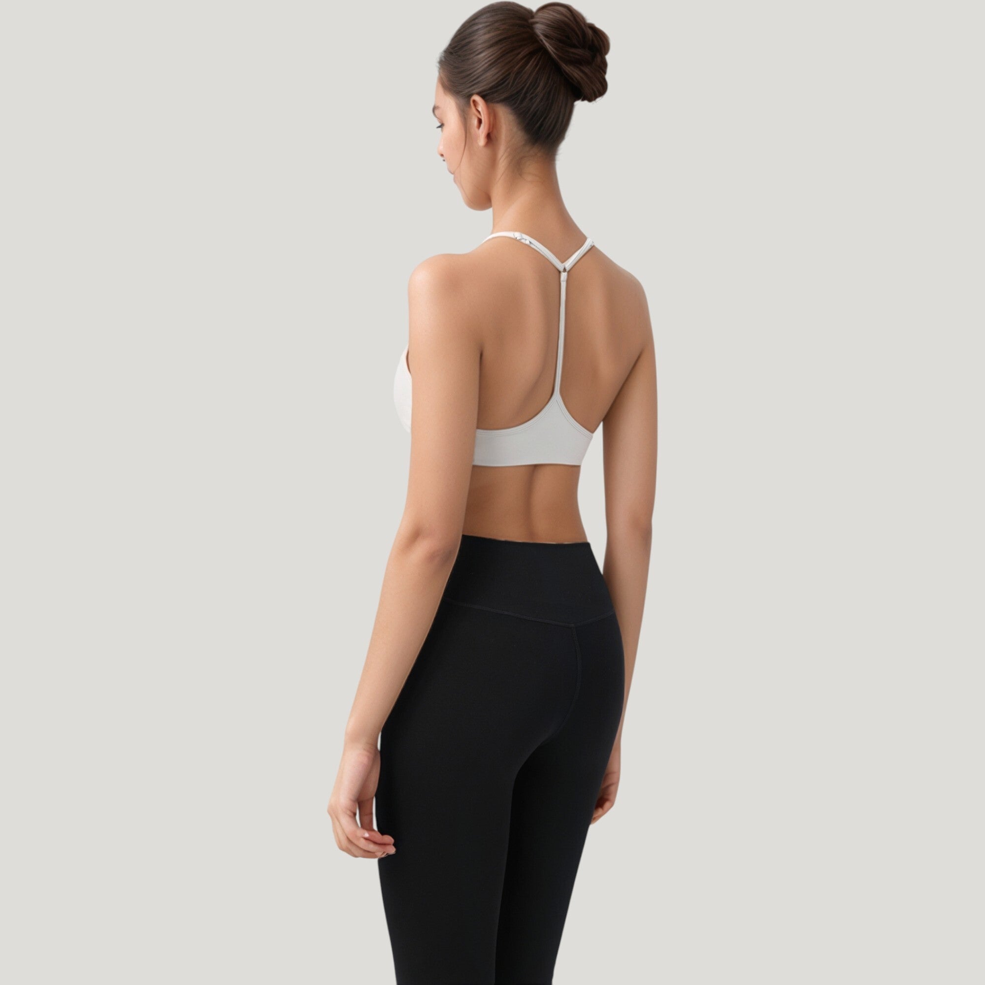 Anna-Kaci Active Women's Scoop Neck Sports Bra with Thin Adjustable Straps and Smooth Seamless Design