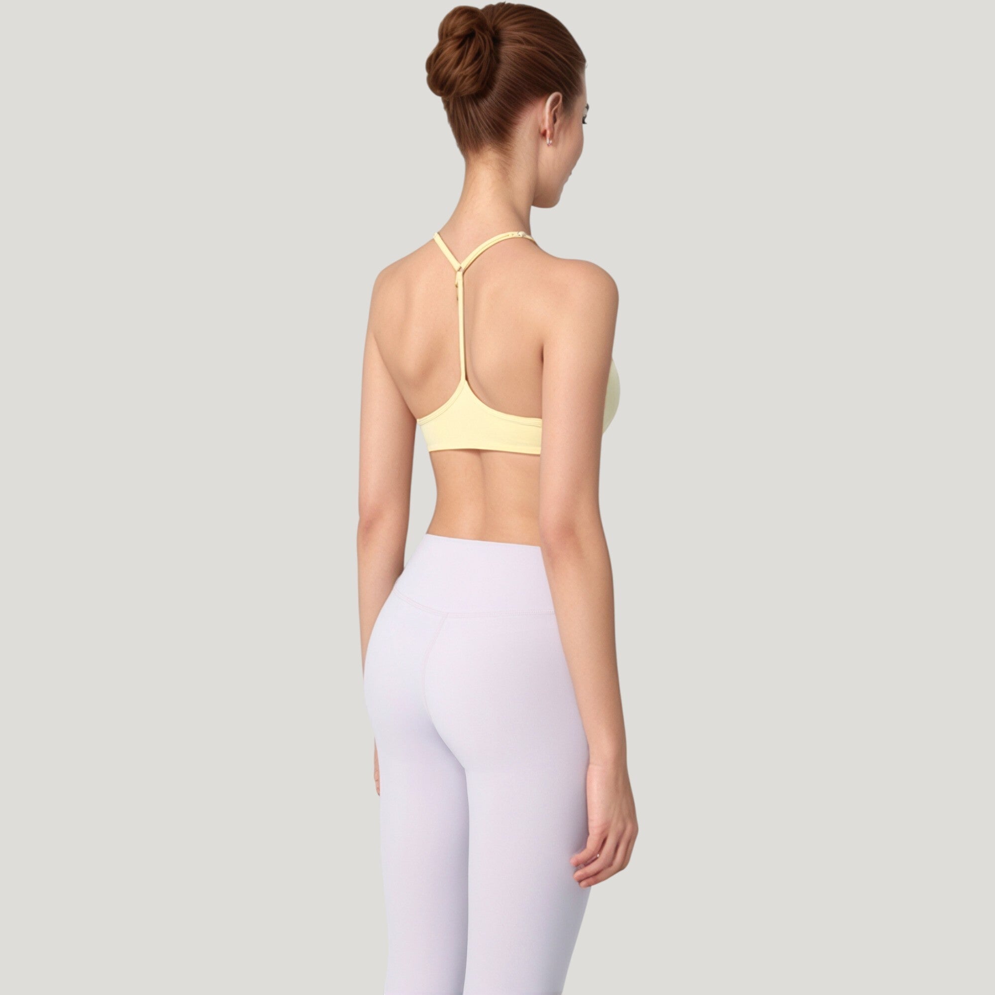 Anna-Kaci Active Women's Scoop Neck Sports Bra with Thin Adjustable Straps and Smooth Seamless Design