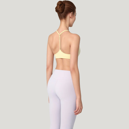 Anna-Kaci Active Women's Scoop Neck Sports Bra with Thin Adjustable Straps and Smooth Seamless Design