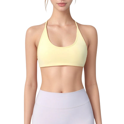 Anna-Kaci Active Women's Scoop Neck Sports Bra with Thin Adjustable Straps and Smooth Seamless Design