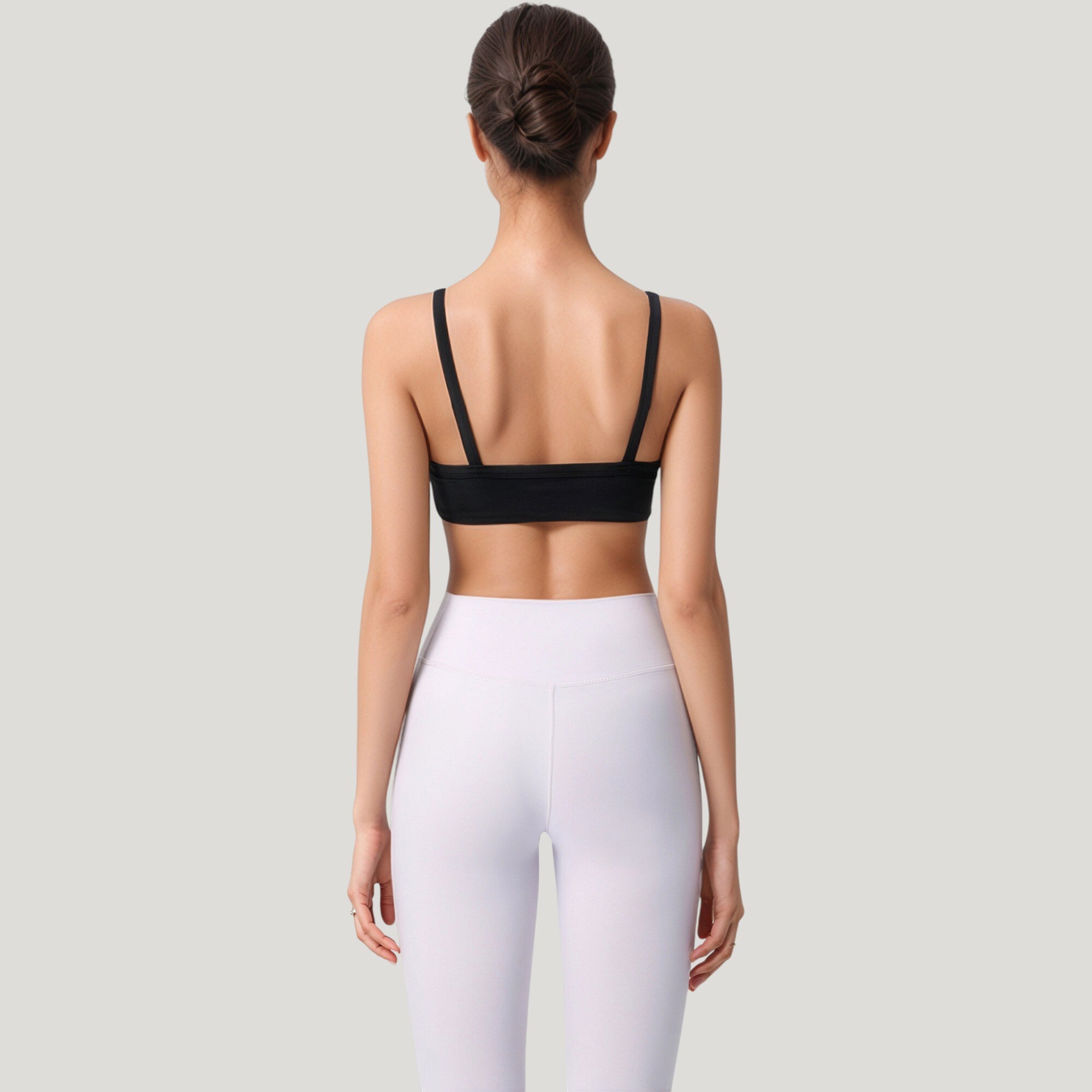 Anna-Kaci Active Women's Square Neck Sports Bra with Wide Fixed Straps and Smooth Seamless Design