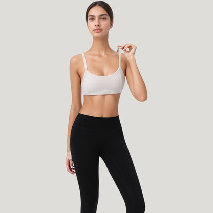 Anna-Kaci Active Women's Square Neck Sports Bra with Wide Fixed Straps and Smooth Seamless Design