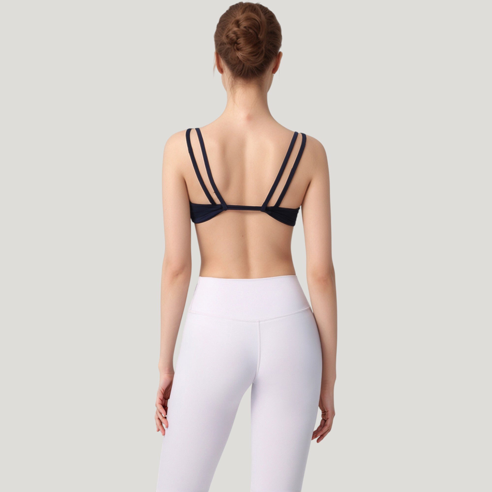 Anna-Kaci Active Women's Scoop Neck Sports Bra with Wide Straps and Seamless Design