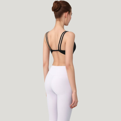 Anna-Kaci Active Women's Scoop Neck Sports Bra with Wide Straps and Seamless Design