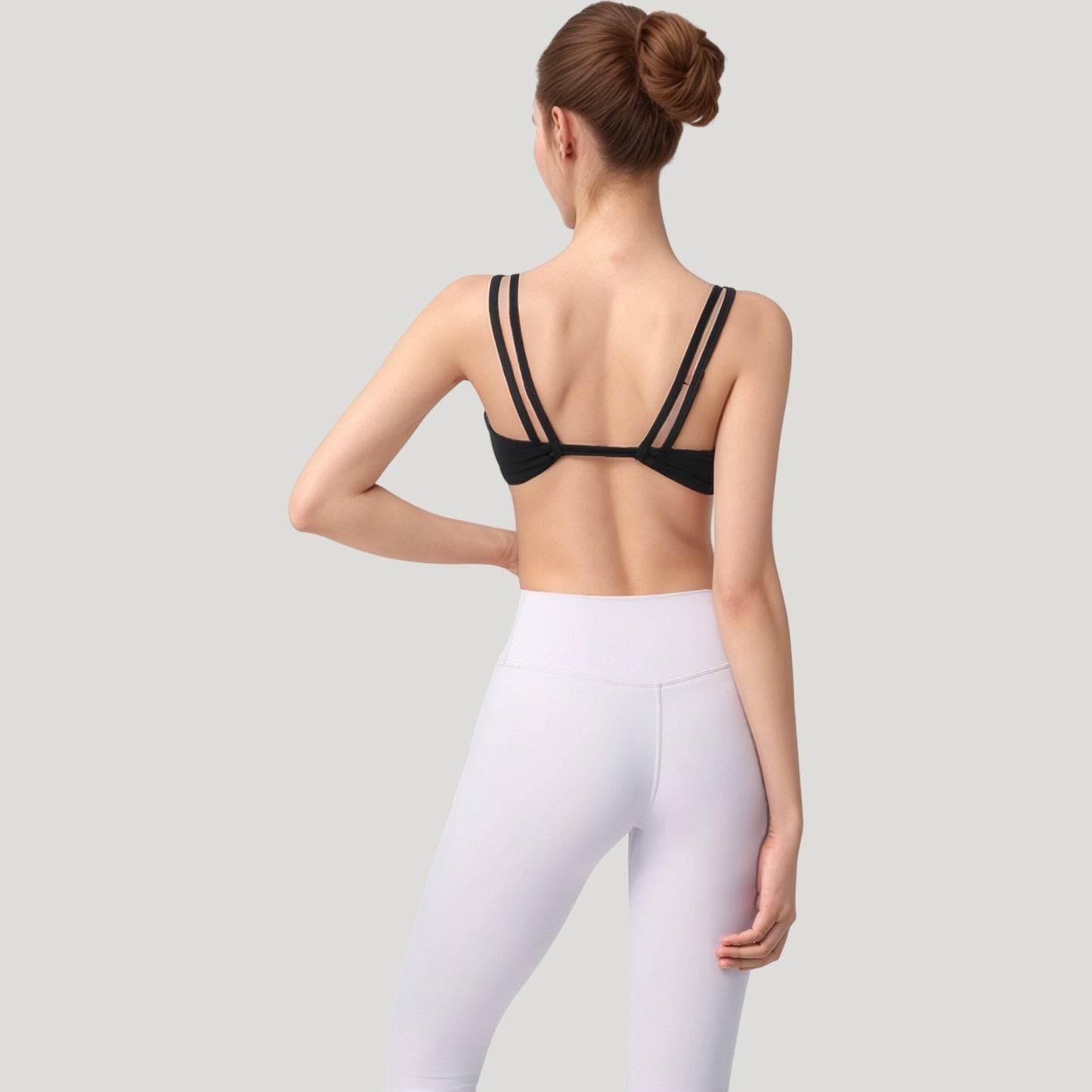 Anna-Kaci Active Women's Scoop Neck Sports Bra with Wide Straps and Seamless Design