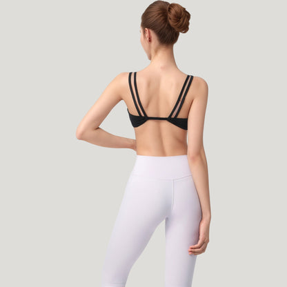 Anna-Kaci Active Women's Scoop Neck Sports Bra with Wide Straps and Seamless Design