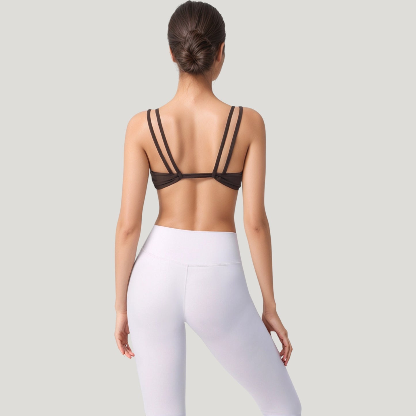 Anna-Kaci Active Women's Scoop Neck Sports Bra with Wide Straps and Seamless Design