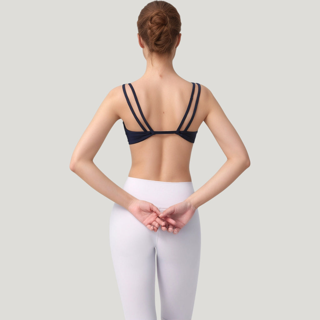Anna-Kaci Active Women's Scoop Neck Sports Bra with Wide Straps and Seamless Design