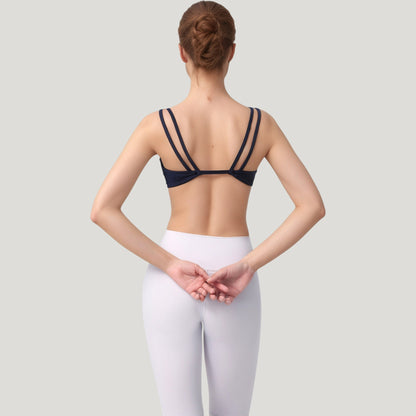 Anna-Kaci Active Women's Scoop Neck Sports Bra with Wide Straps and Seamless Design