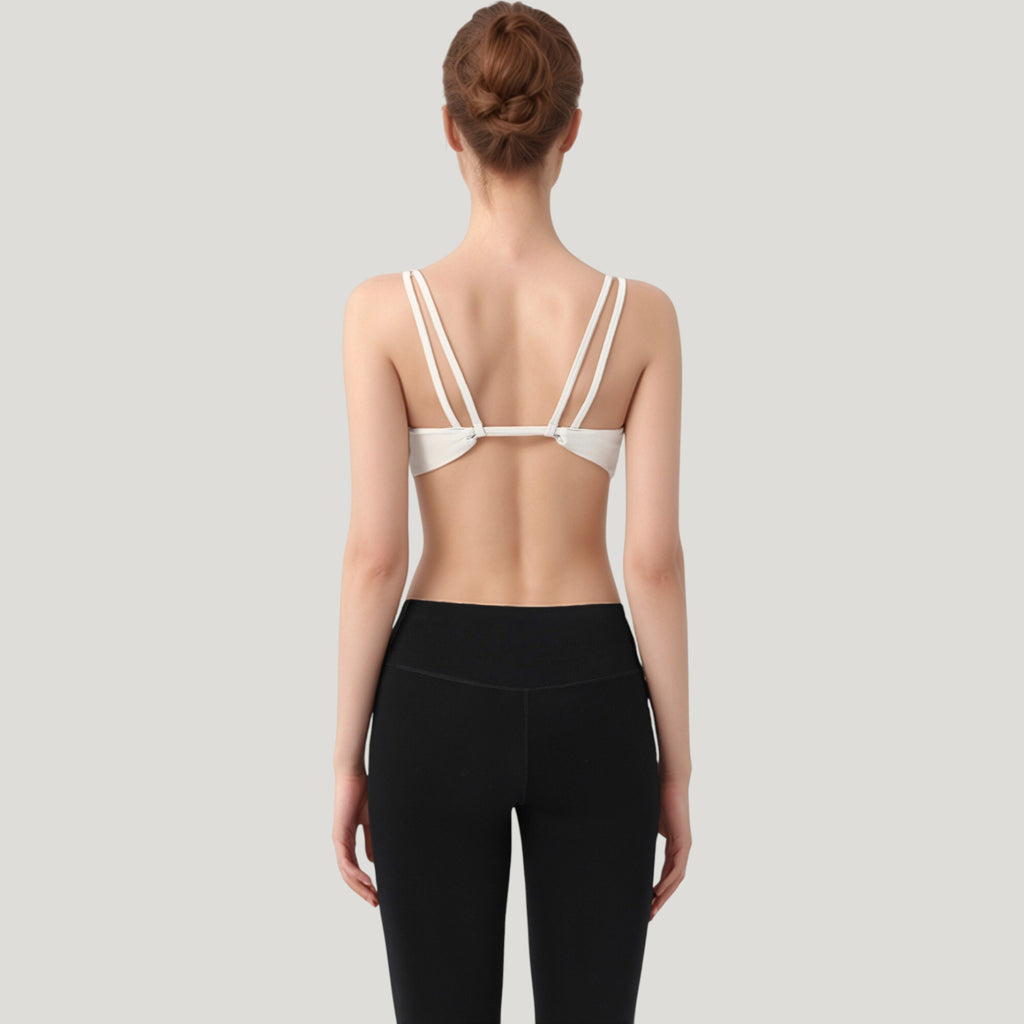Anna-Kaci Active Women's Scoop Neck Sports Bra with Wide Straps and Seamless Design