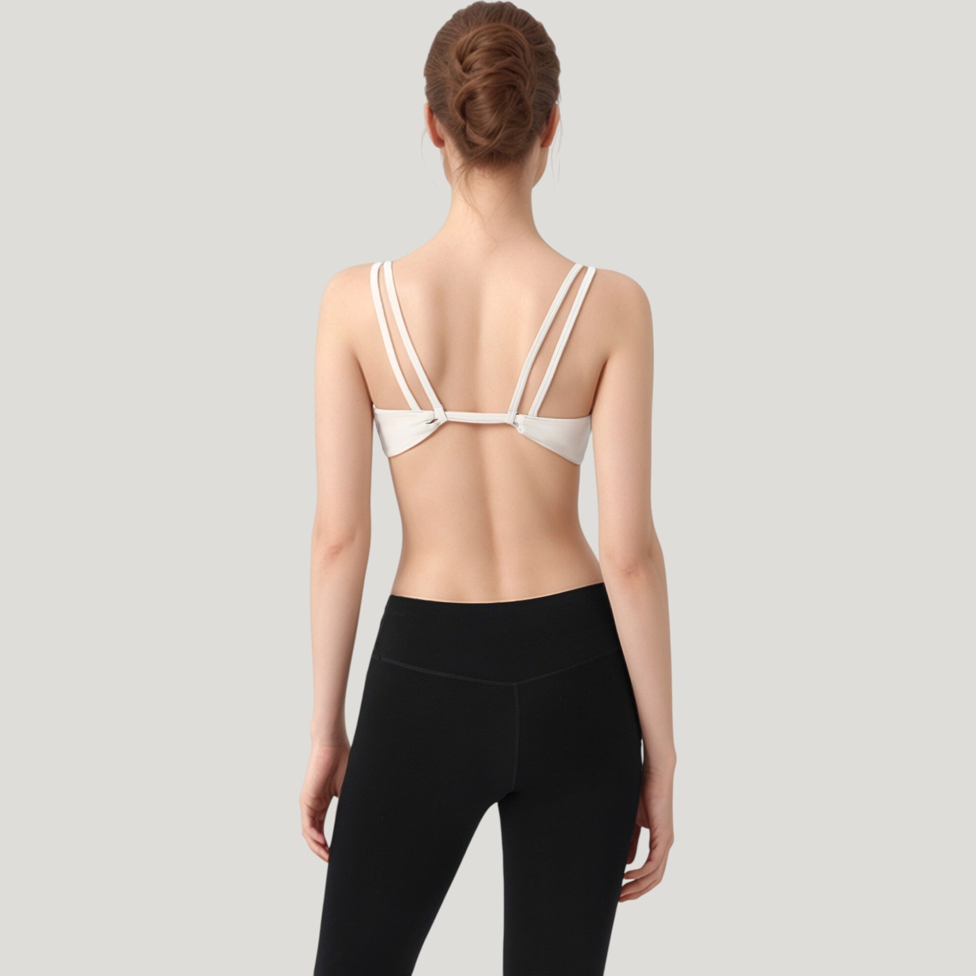 Anna-Kaci Active Women's Scoop Neck Sports Bra with Wide Straps and Seamless Design