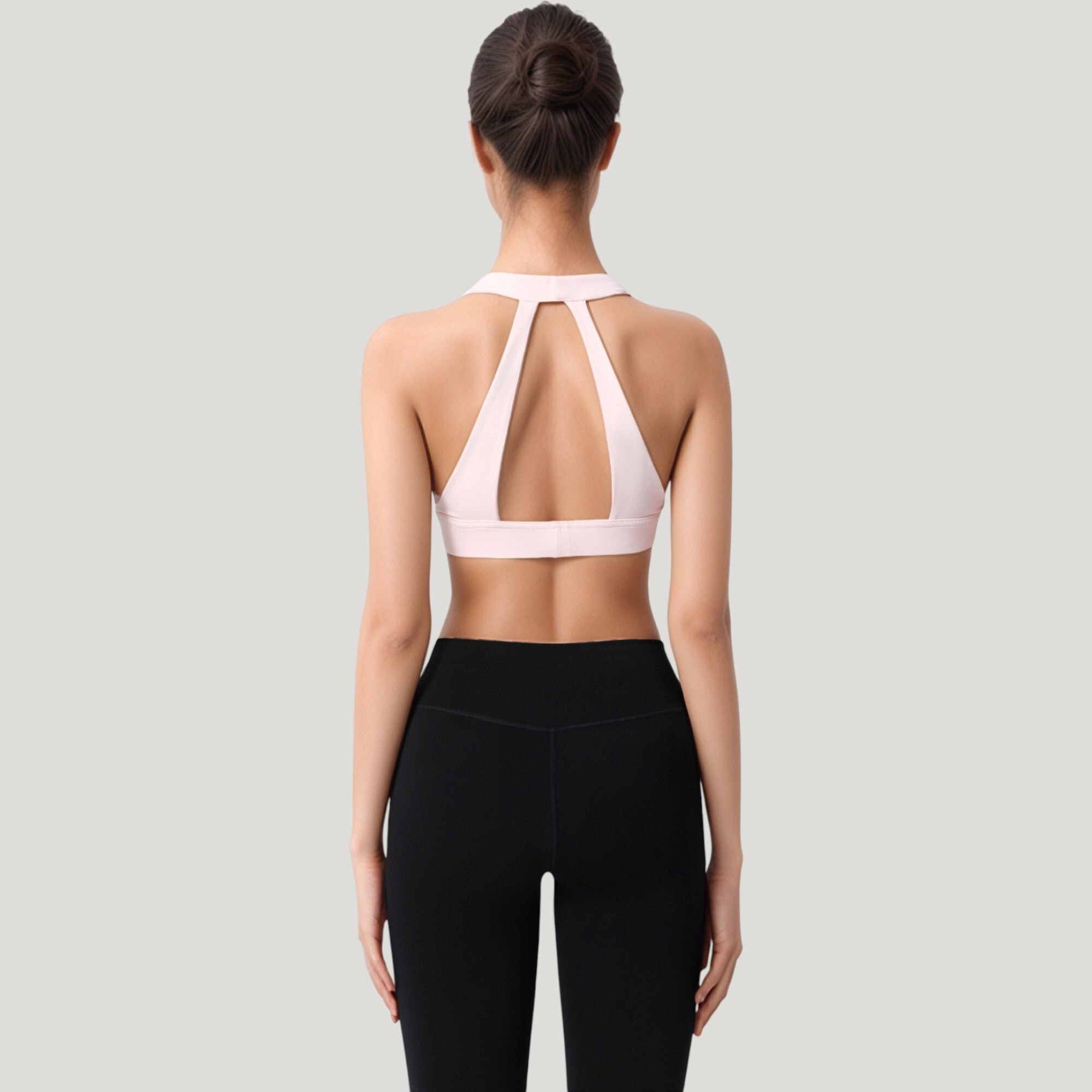 Anna-Kaci Active Women's Low Scoop Neck Sports Bra with Open Back Strap Design and Supportive Elastic Band