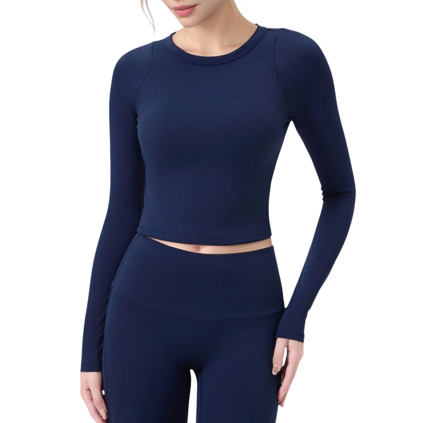 Anna-Kaci Active Women's Long Sleeve Cropped Sports Top with Open Back and Crisscross Strap Detail