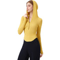 Anna-Kaci Active Women's Long Sleeve Henley Hoodie Activewear Top with Streamlined Fit and Lightweight Stretch Fabric