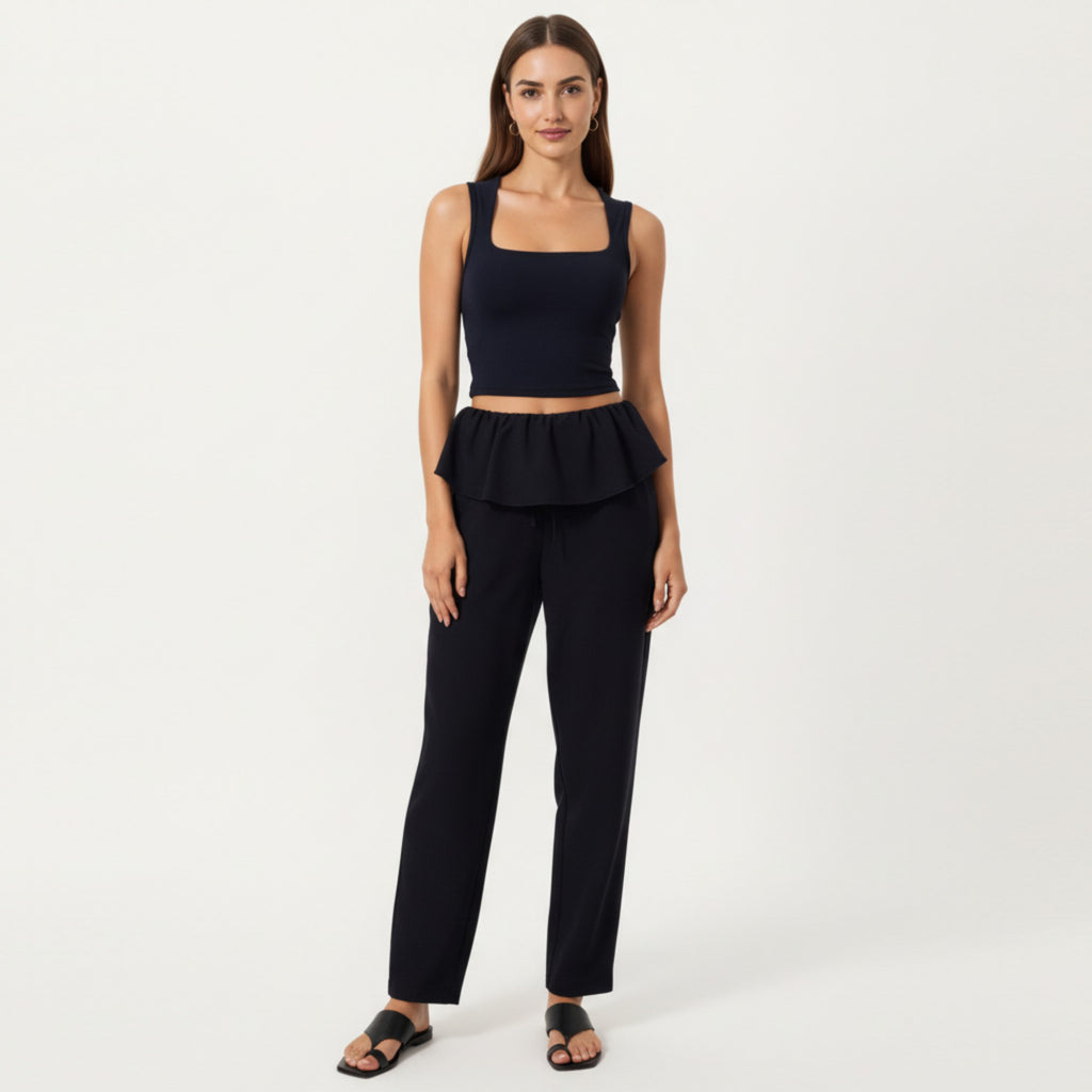 Anna-Kaci Active Women's Square Neck Cropped Active Tank Top with Wide Straps and Fitted Stretch Design