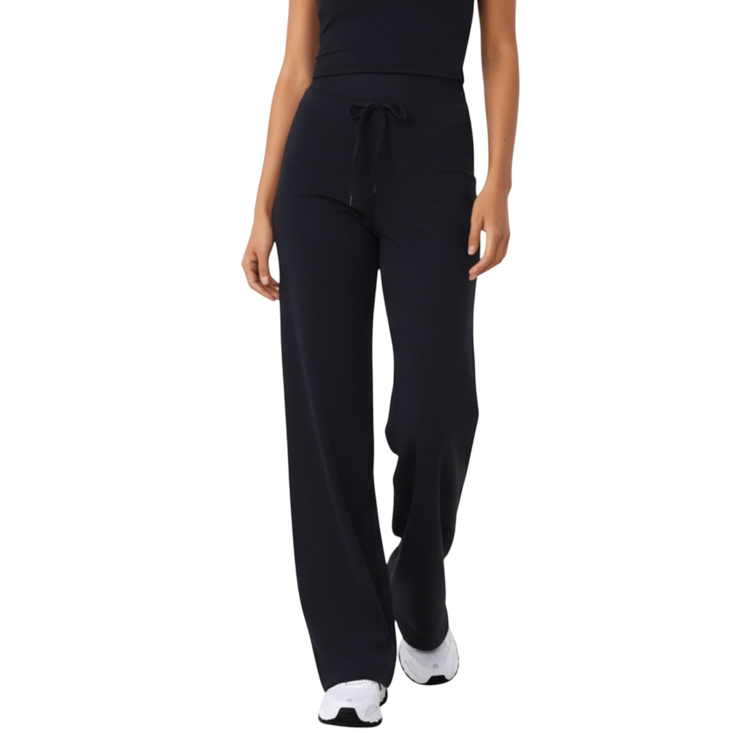 Anna-Kaci Active Women's High Waist Wide Leg Pants with Drawstring Tie and Soft Stretch Fabric