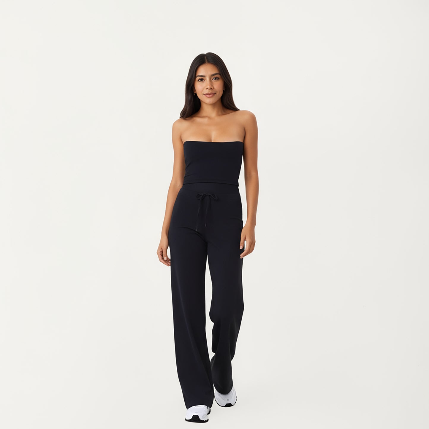 Anna-Kaci Active Women's High Waist Wide Leg Pants with Drawstring Tie and Soft Stretch Fabric