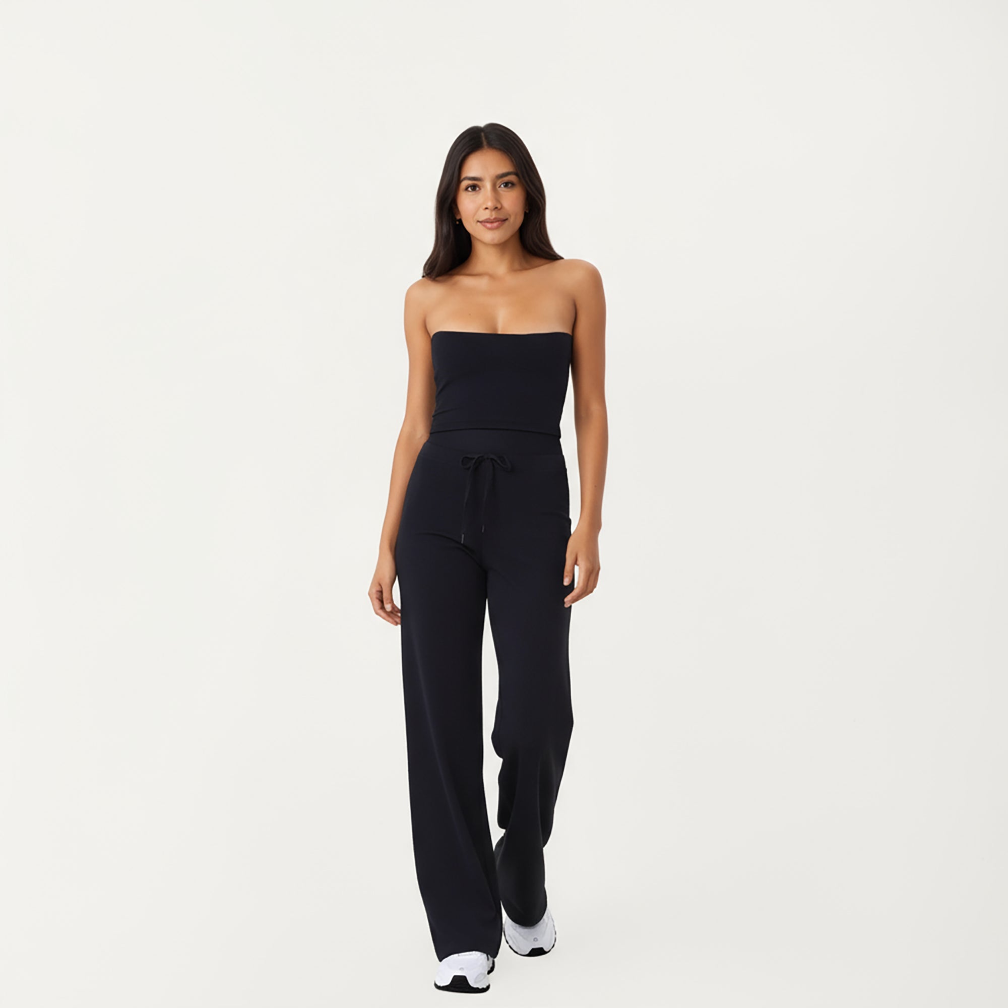 Anna-Kaci Active Women's High Waist Wide Leg Pants with Drawstring Tie and Soft Stretch Fabric