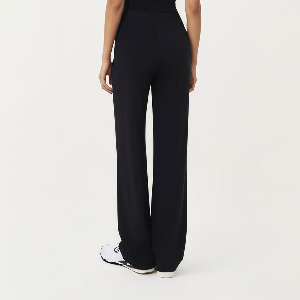 Anna-Kaci Active Women's High Waist Wide Leg Pants with Drawstring Tie and Soft Stretch Fabric