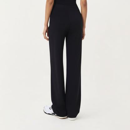 Anna-Kaci Active Women's High Waist Wide Leg Pants with Drawstring Tie and Soft Stretch Fabric