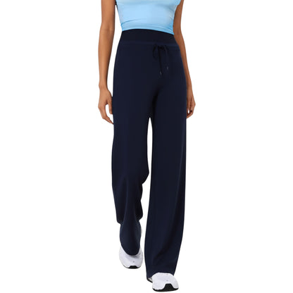 Anna-Kaci Active Women's High Waist Wide Leg Pants with Drawstring Tie and Soft Stretch Fabric
