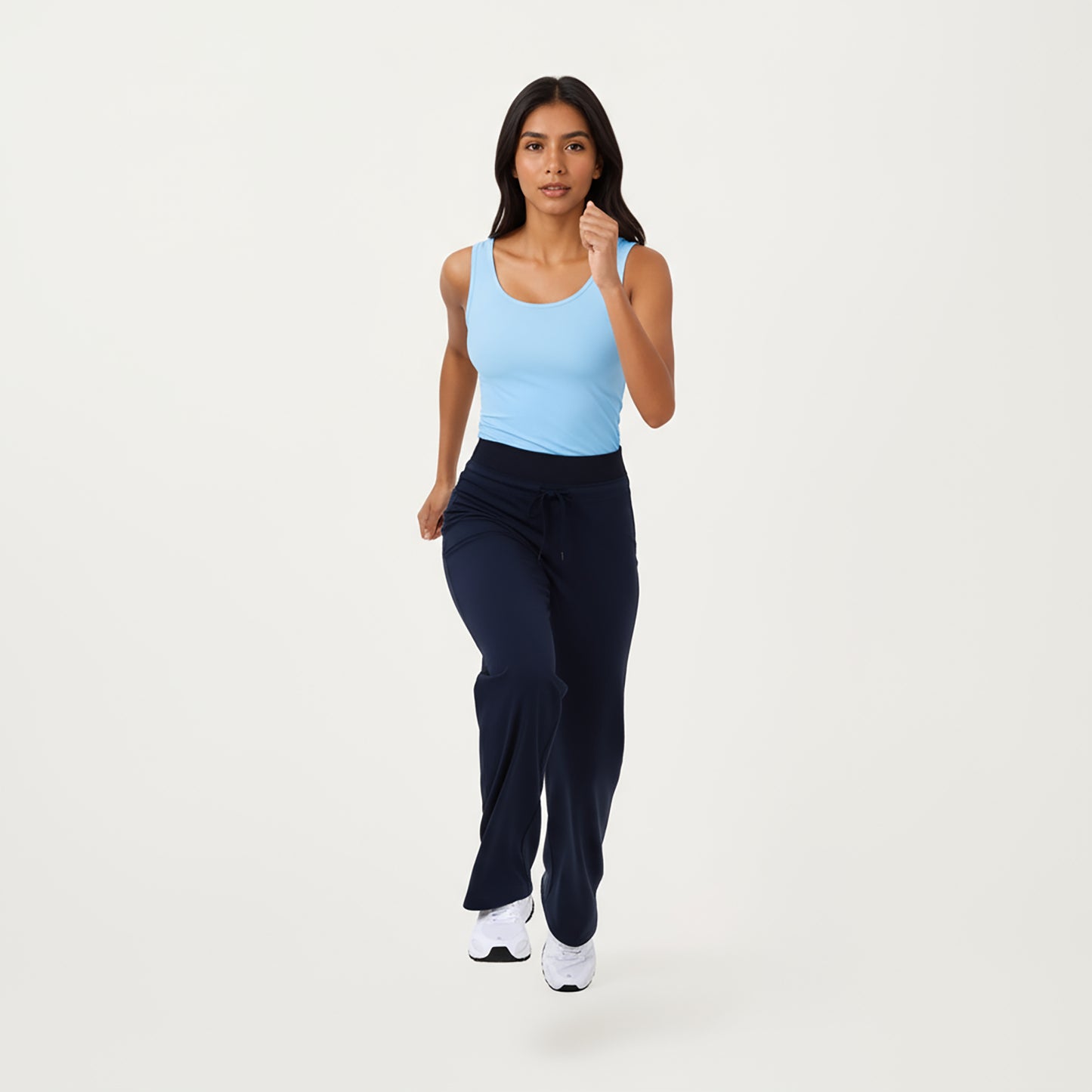 Anna-Kaci Active Women's High Waist Wide Leg Pants with Drawstring Tie and Soft Stretch Fabric