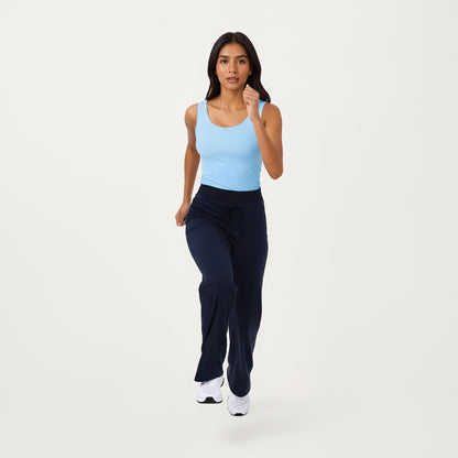 Anna-Kaci Active Women's High Waist Wide Leg Pants with Drawstring Tie and Soft Stretch Fabric