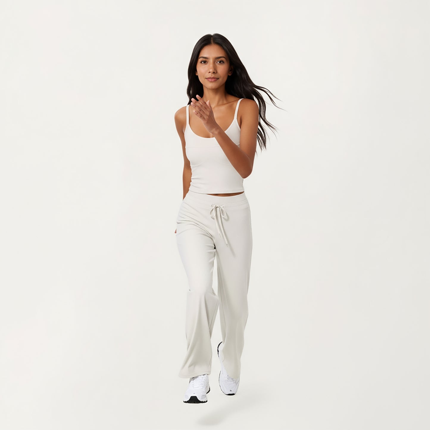 Anna-Kaci Active Women's High Waist Wide Leg Pants with Drawstring Tie and Soft Stretch Fabric