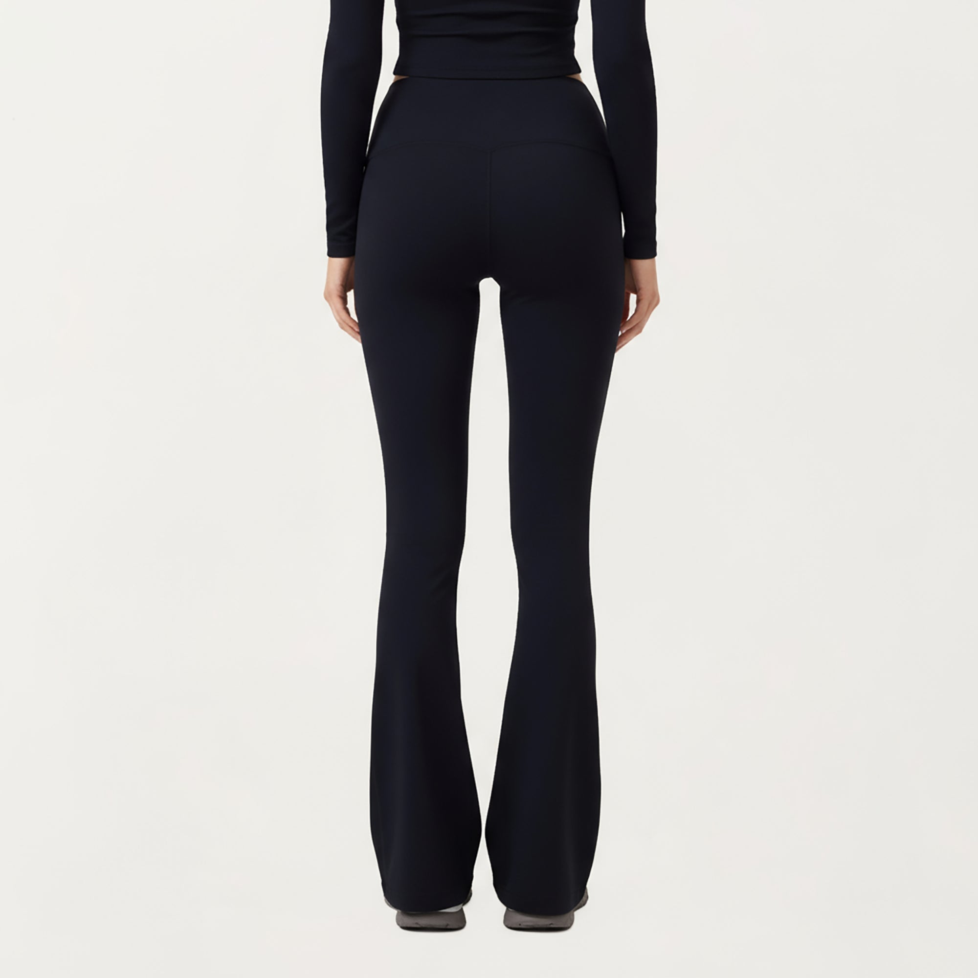 Anna-Kaci Active Women's High Waist Flare Leg Pants with Foldover Waistband and Stretch Performance Fabric