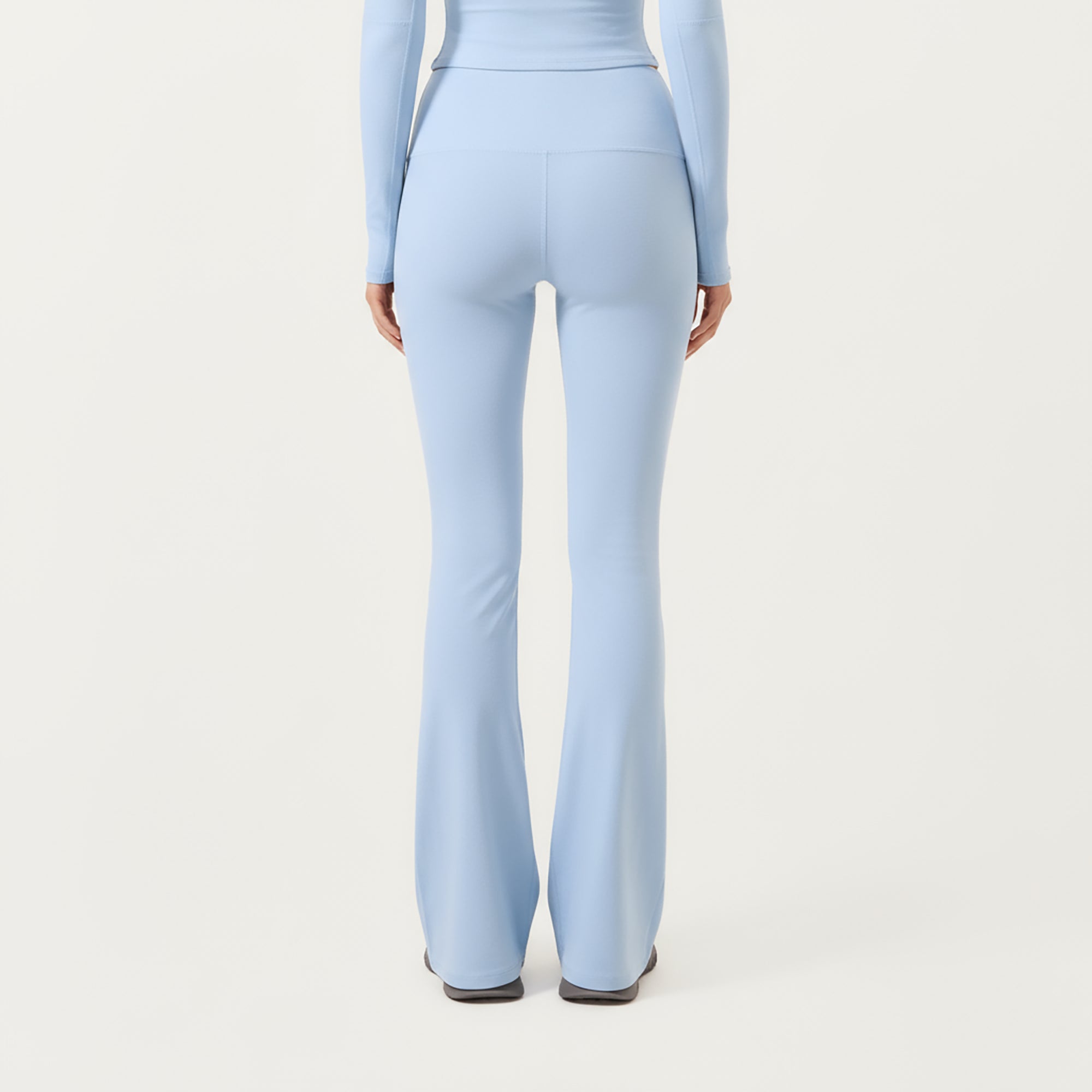 Anna-Kaci Active Women's High Waist Flare Leg Pants with Foldover Waistband and Stretch Performance Fabric