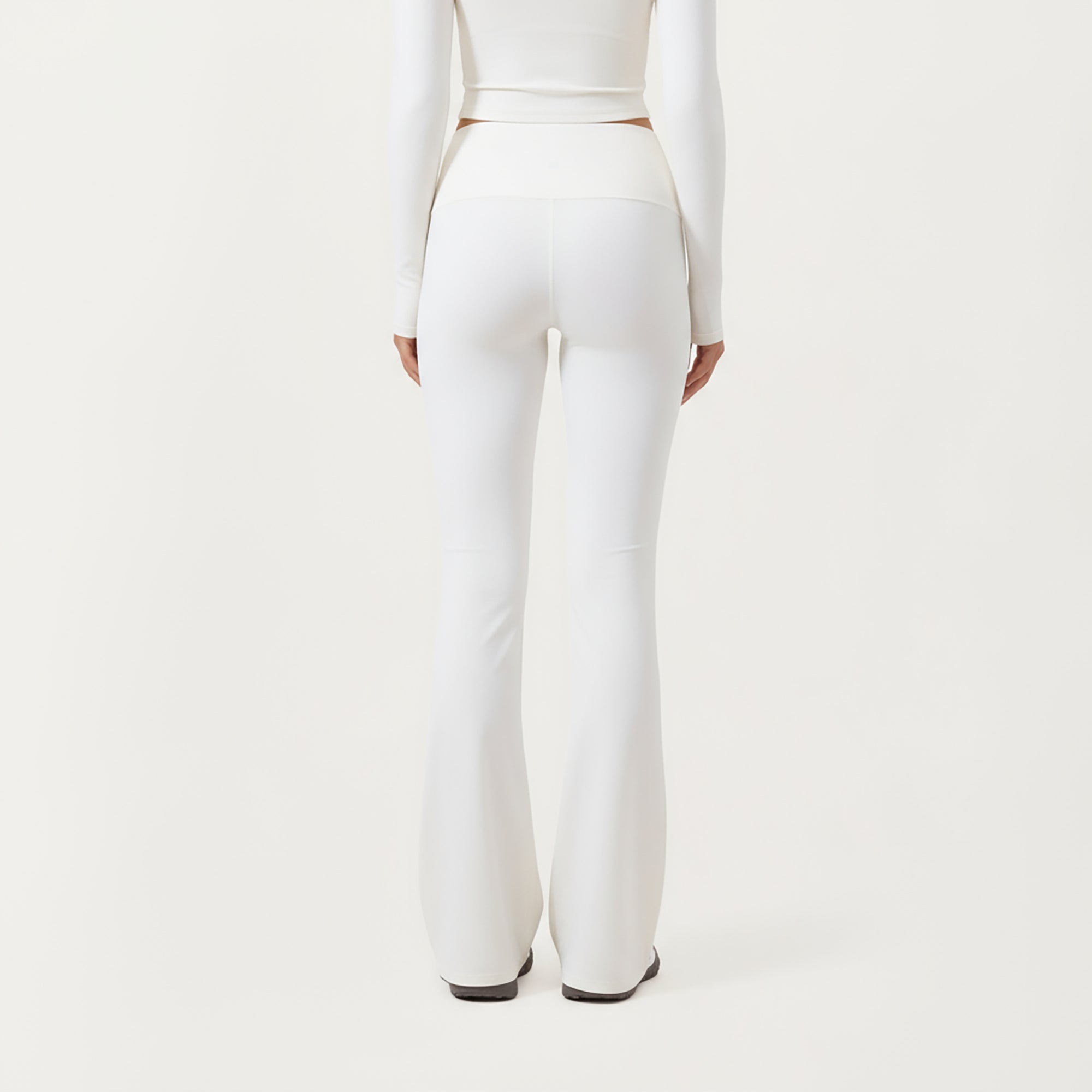 Anna-Kaci Active Women's High Waist Flare Leg Pants with Foldover Waistband and Stretch Performance Fabric