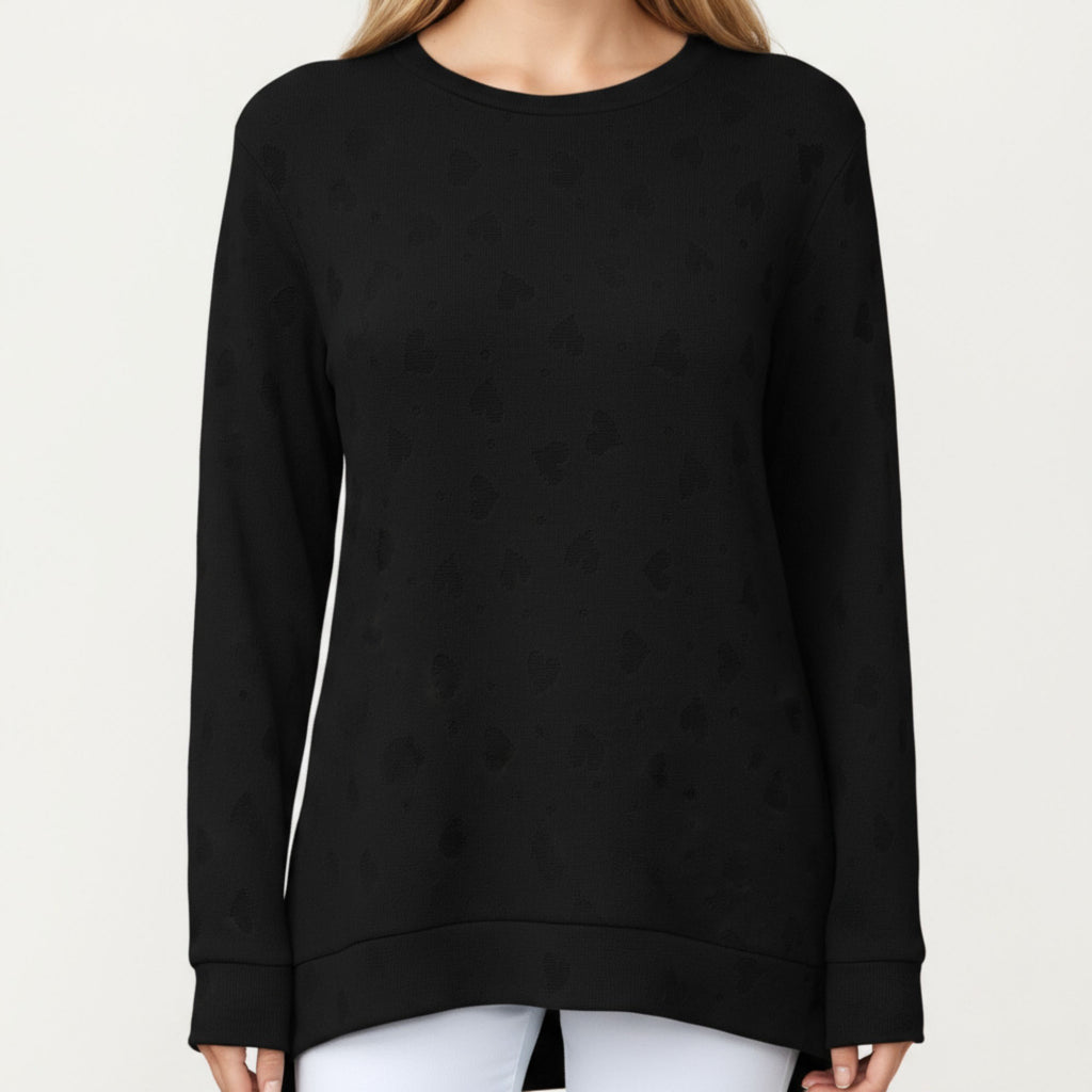 Anna-Kaci Women's Long Sleeve Oversized Pullover Top with High-Low Hem and Relaxed Fit