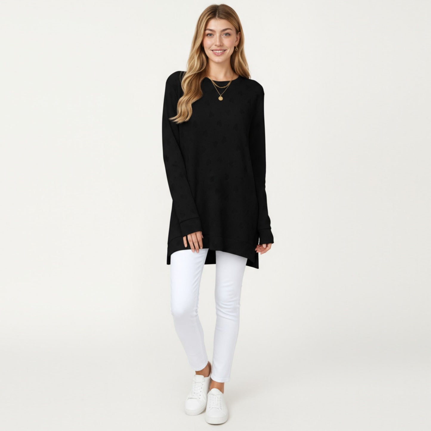 Anna-Kaci Women's Long Sleeve Oversized Pullover Top with High-Low Hem and Relaxed Fit
