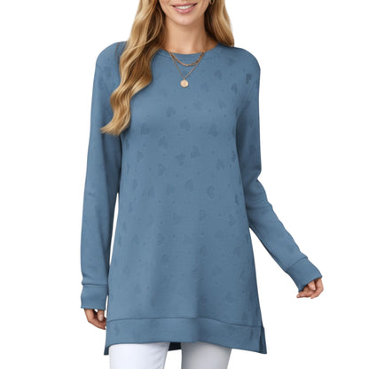 Anna-Kaci Women's Long Sleeve Oversized Pullover Top with High-Low Hem and Relaxed Fit