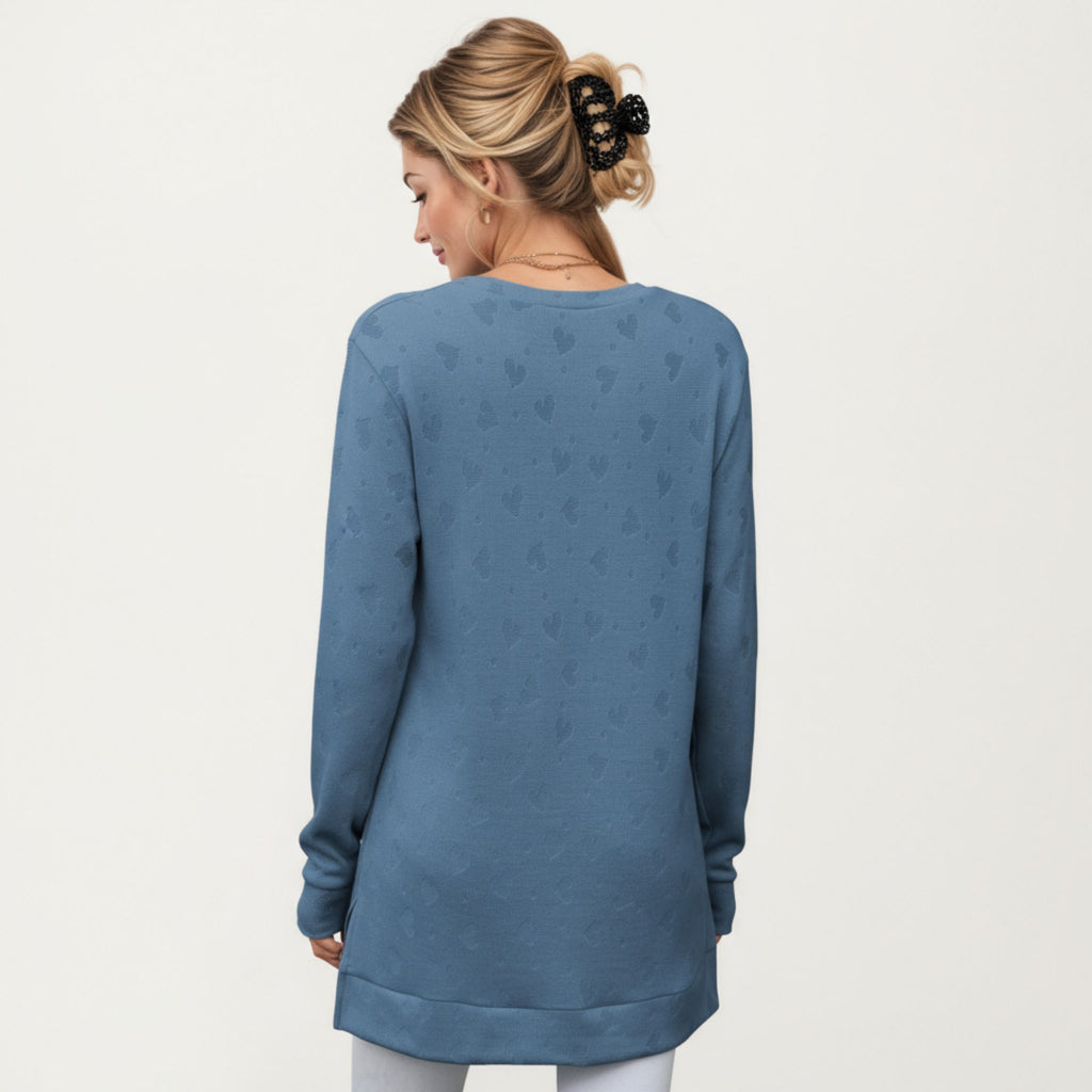 Anna-Kaci Women's Long Sleeve Oversized Pullover Top with High-Low Hem and Relaxed Fit
