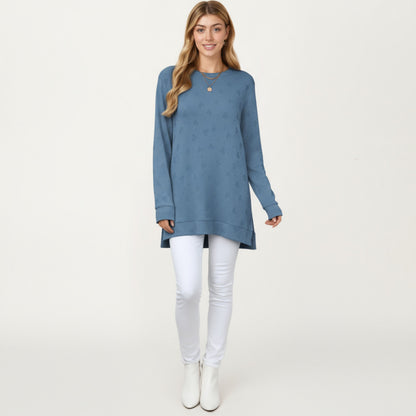 Anna-Kaci Women's Long Sleeve Oversized Pullover Top with High-Low Hem and Relaxed Fit