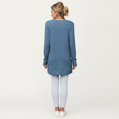 Anna-Kaci Women's Long Sleeve Oversized Pullover Top with High-Low Hem and Relaxed Fit