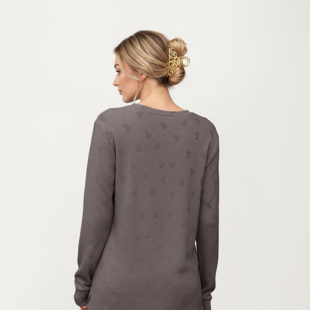 Anna-Kaci Women's Long Sleeve Oversized Pullover Top with High-Low Hem and Relaxed Fit
