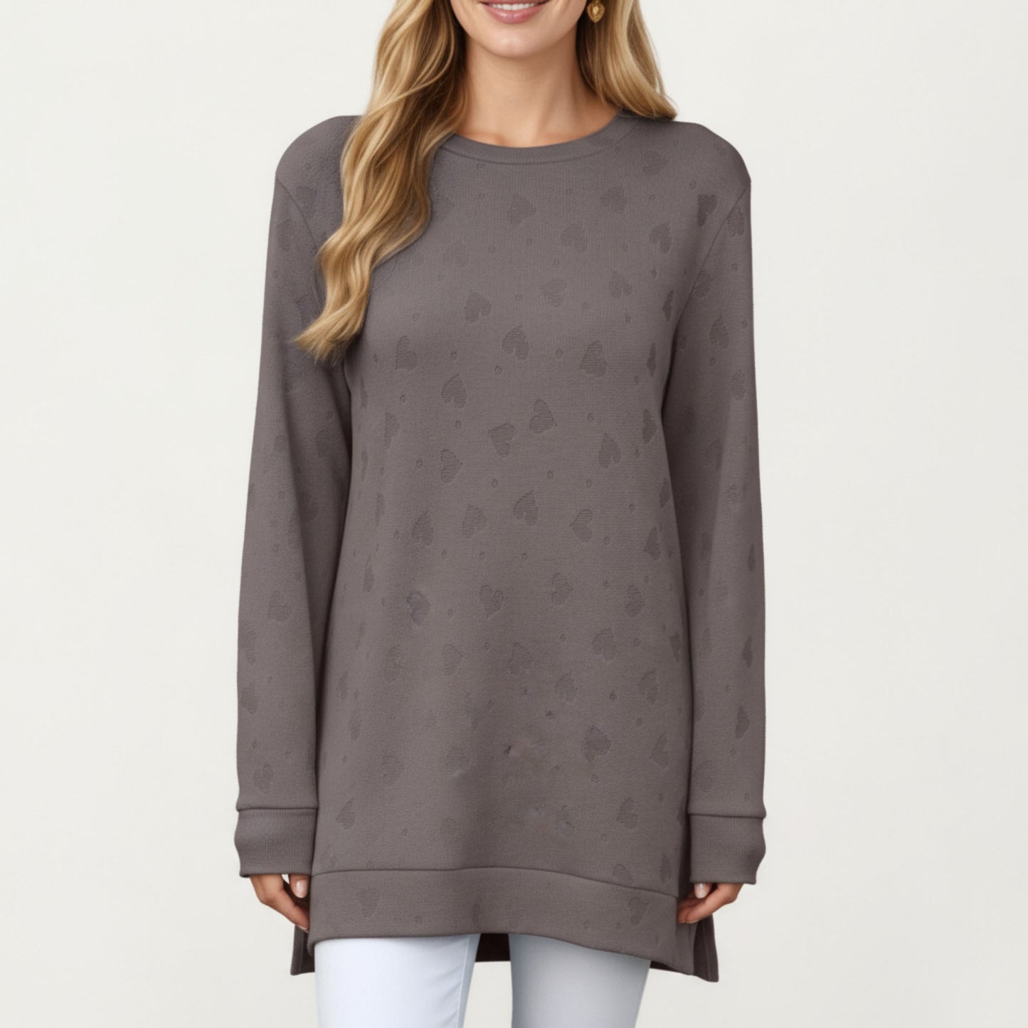 Anna-Kaci Women's Long Sleeve Oversized Pullover Top with High-Low Hem and Relaxed Fit