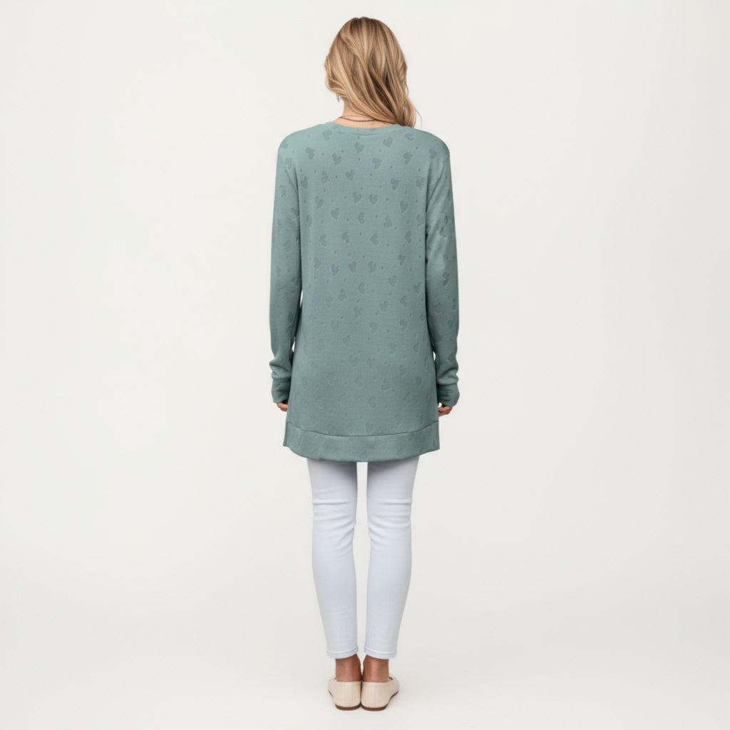 Anna-Kaci Women's Long Sleeve Oversized Pullover Top with High-Low Hem and Relaxed Fit