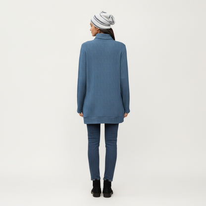 Anna-Kaci Women's Long Sleeve Collared Knit Top with Subtle Textured Pattern and Relaxed Fit