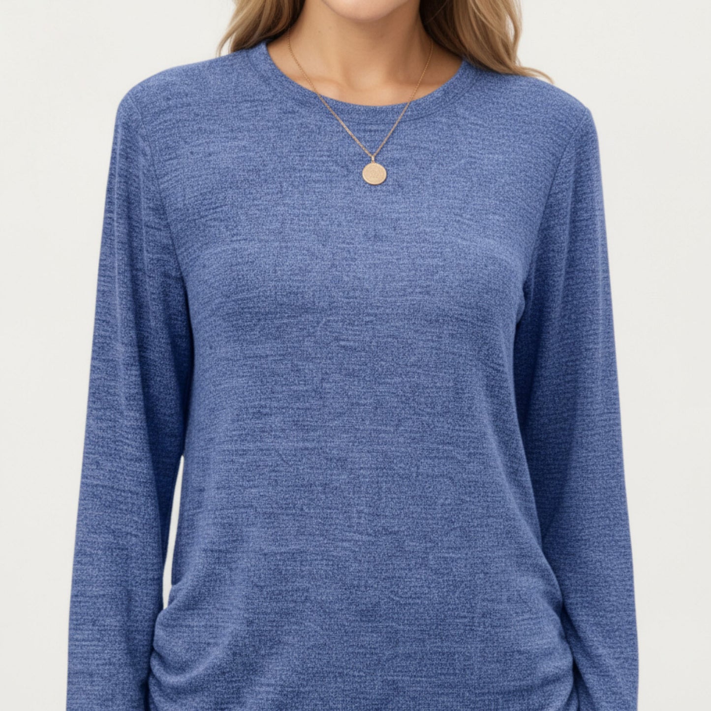 Anna-Kaci Women's Long Sleeve Crew Neck Top with Relaxed Fit and Soft Knit Fabric
