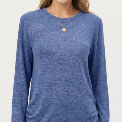Anna-Kaci Women's Long Sleeve Crew Neck Top with Relaxed Fit and Soft Knit Fabric